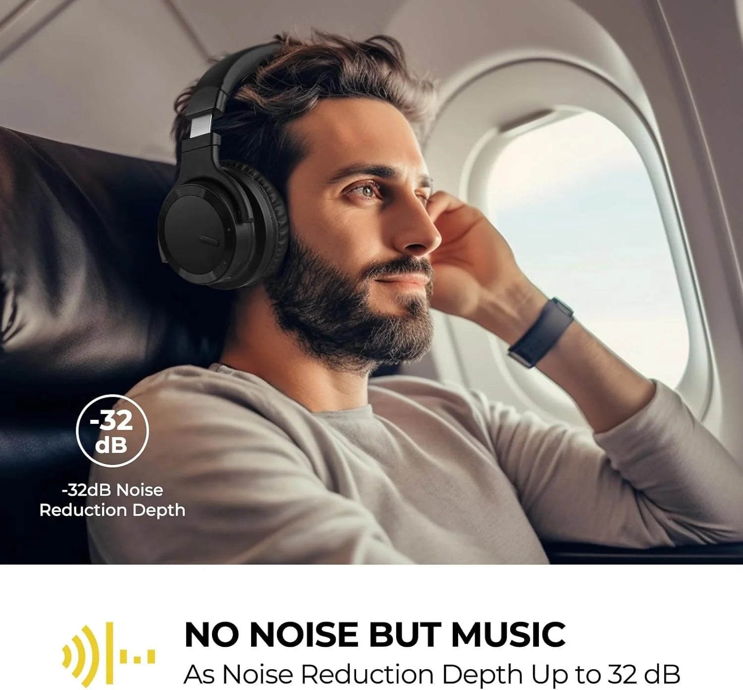 Bluetooth Headphones Active Noise Cancelling