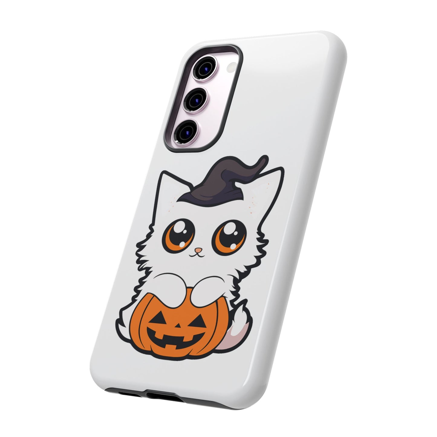 Halloween Cute Cat Pumpkin Tough Cell Phone Case