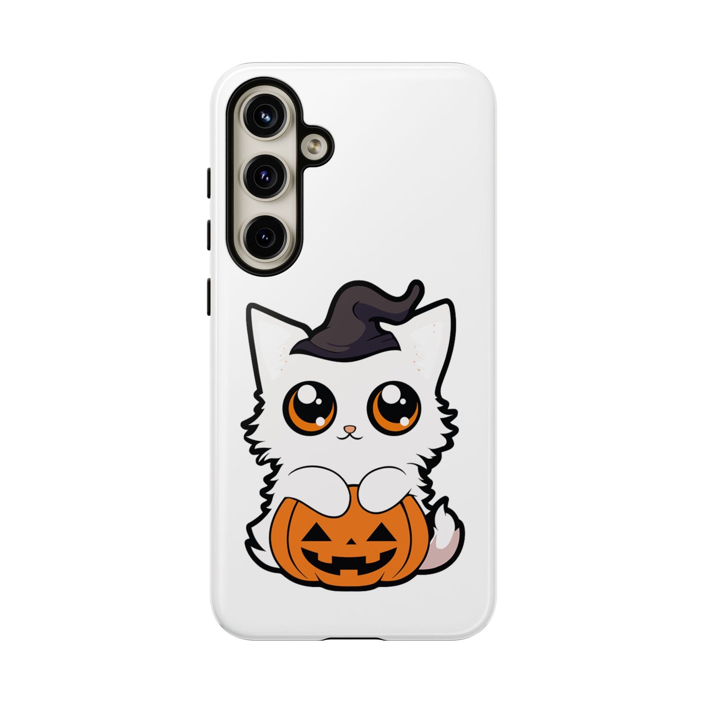 Halloween Cute Cat Pumpkin Tough Cell Phone Case