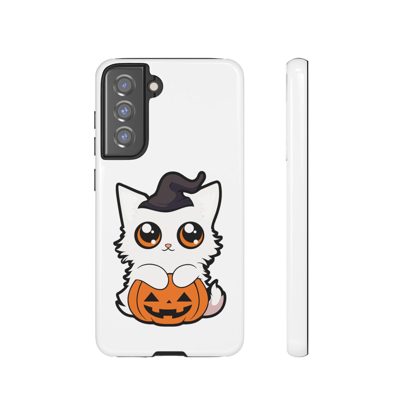 Halloween Cute Cat Pumpkin Tough Cell Phone Case