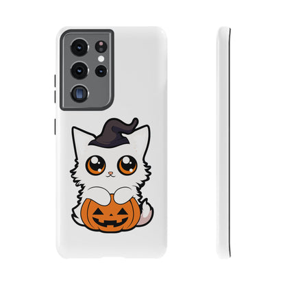 Halloween Cute Cat Pumpkin Tough Cell Phone Case