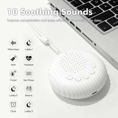 White Noise Sound Machine with 7 Colors Mood Light Natural Sounds & Music Playback Memory & Timing Sleep Therapy for Baby Adults