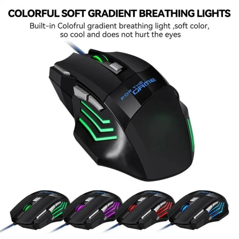 Wired Gaming Mouse USB Computer Mouse Gamer 7 Button RGB Backlit Ergonomic Mouse Backlight Game Mause Optical Mice for PC Gaming