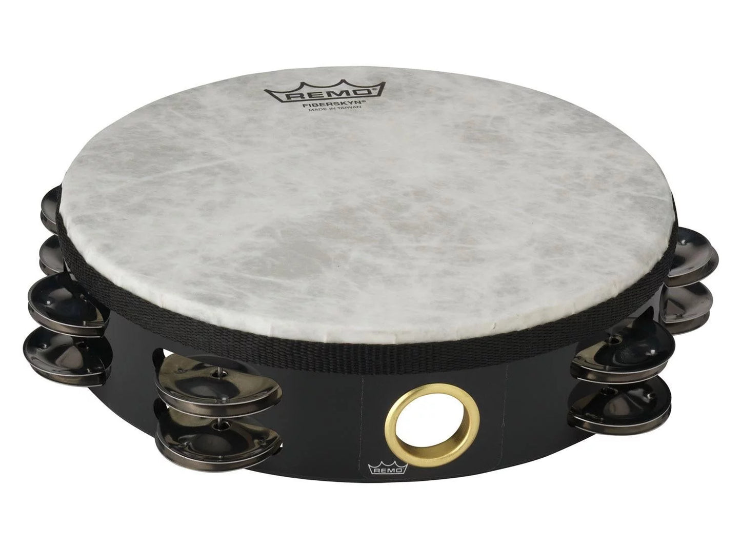 Fiberskyn Tambourine (8", Quadura Black, Double Row)