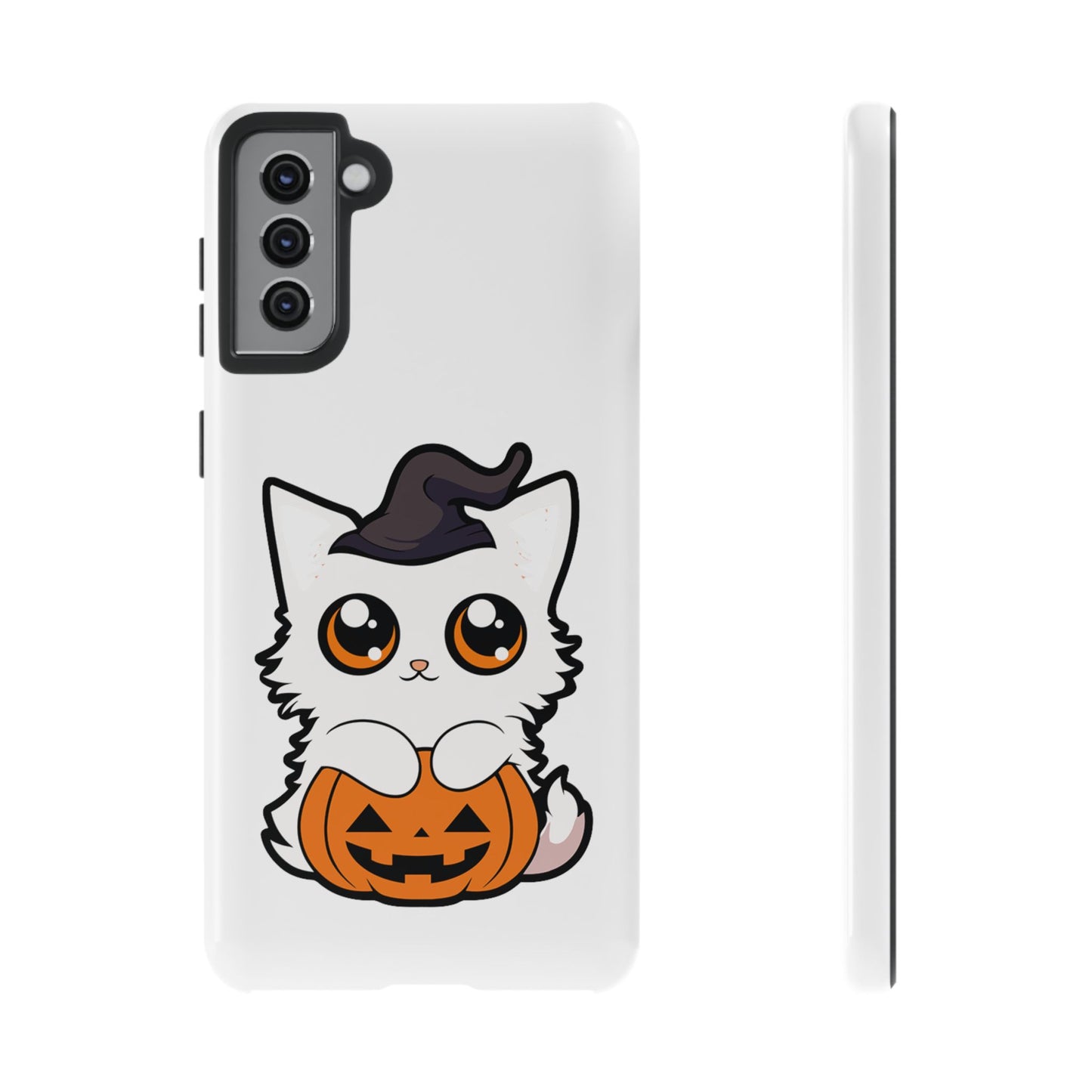 Halloween Cute Cat Pumpkin Tough Cell Phone Case