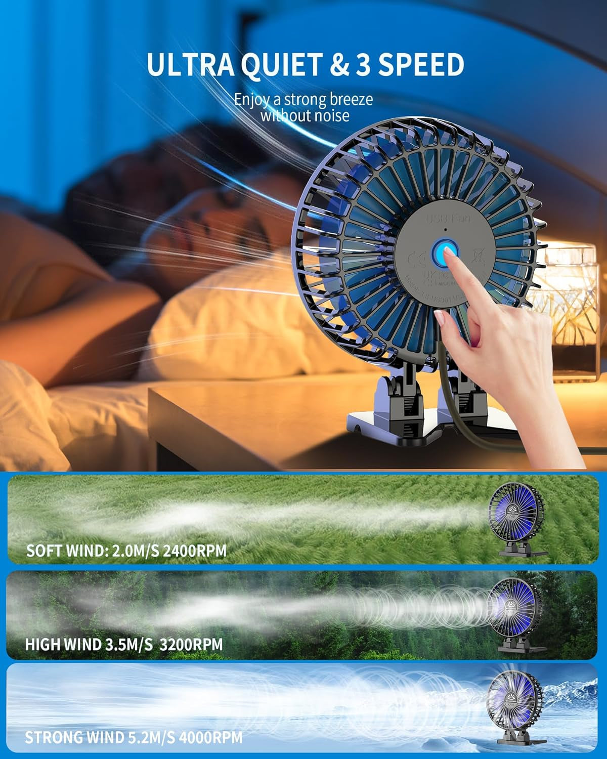 Portable USB Desk Fan