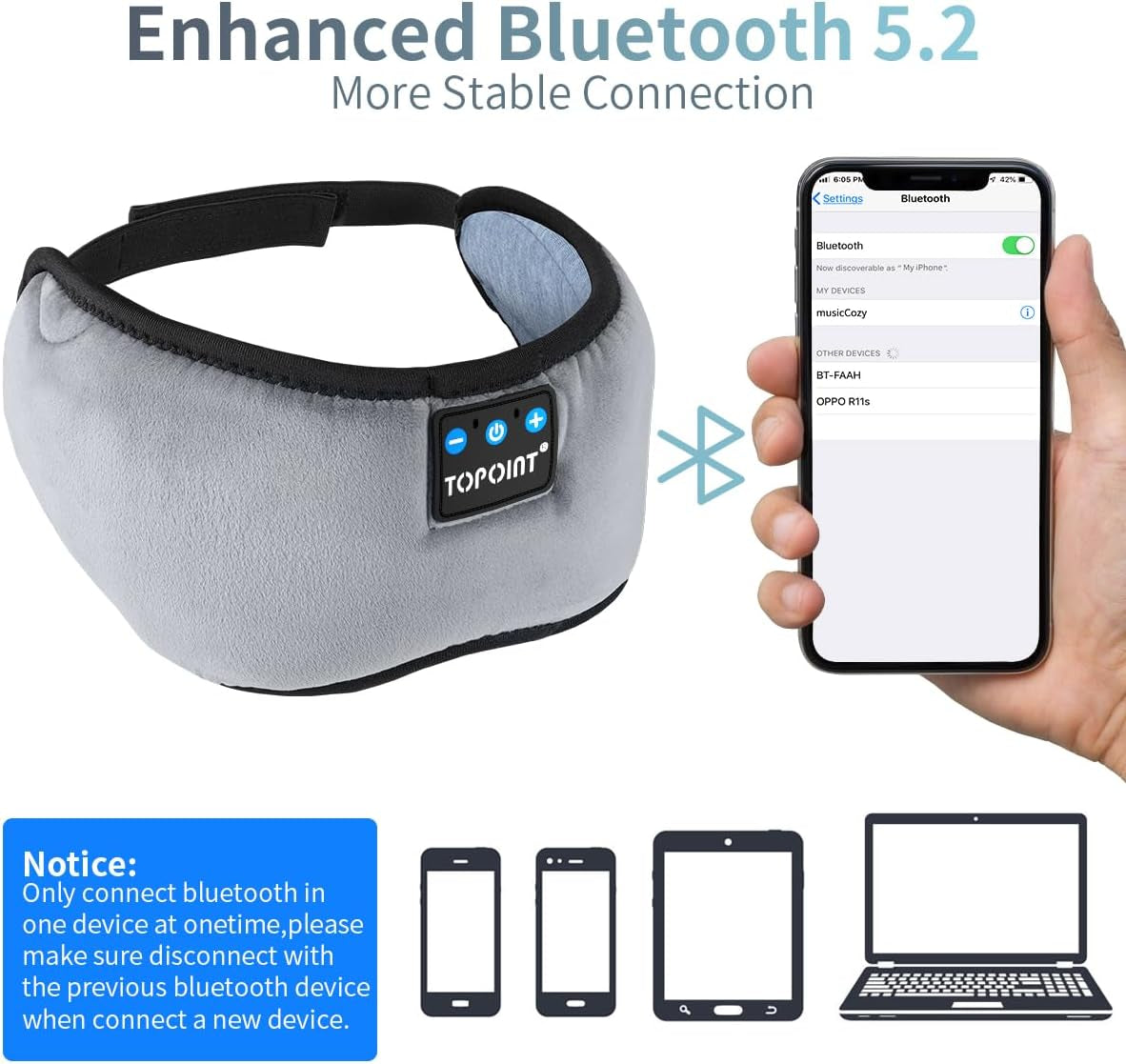 Bluetooth Sleep Eye Mask Wireless Headphones