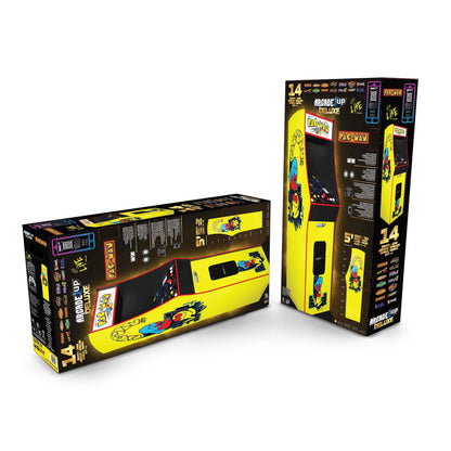 PAC-MAN Deluxe Arcade Game, Built for Your Home, with 5-Foot-Tall Full-Size Stand-Up Cabinet, 14 Classic Games, and 17-Inch Screen