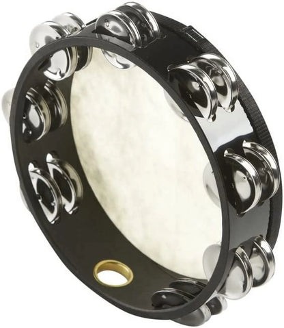 Fiberskyn Tambourine (8", Quadura Black, Double Row)