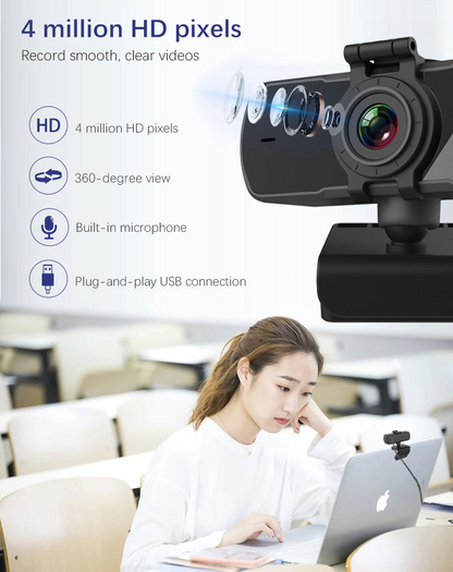 2K Full HD 1080P Webcam with Autofocus and Microphone: Crystal Clear Video for Every Call