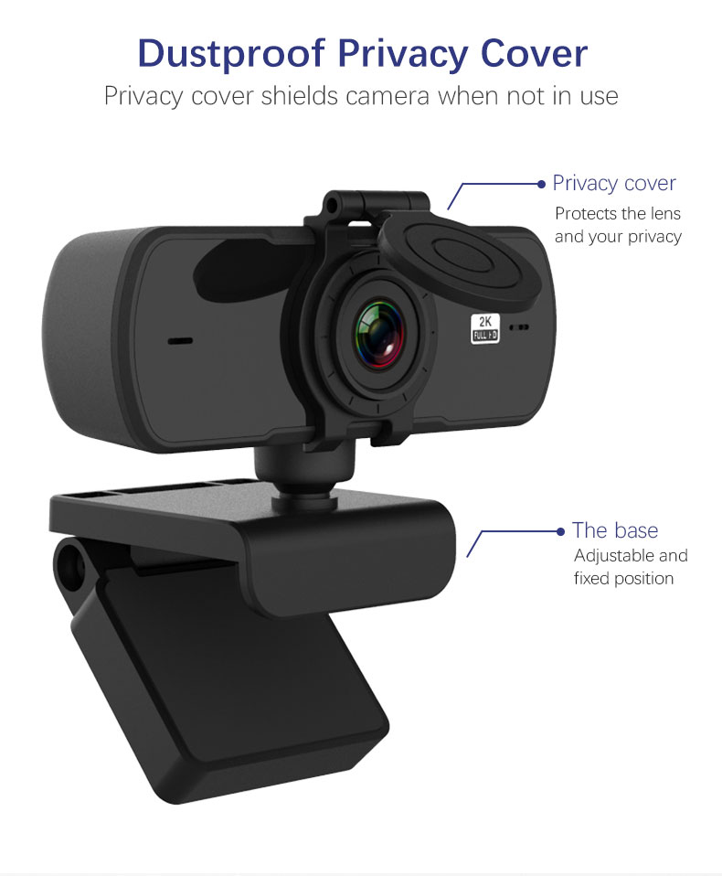 2K Full HD 1080P Webcam with Autofocus and Microphone: Crystal Clear Video for Every Call